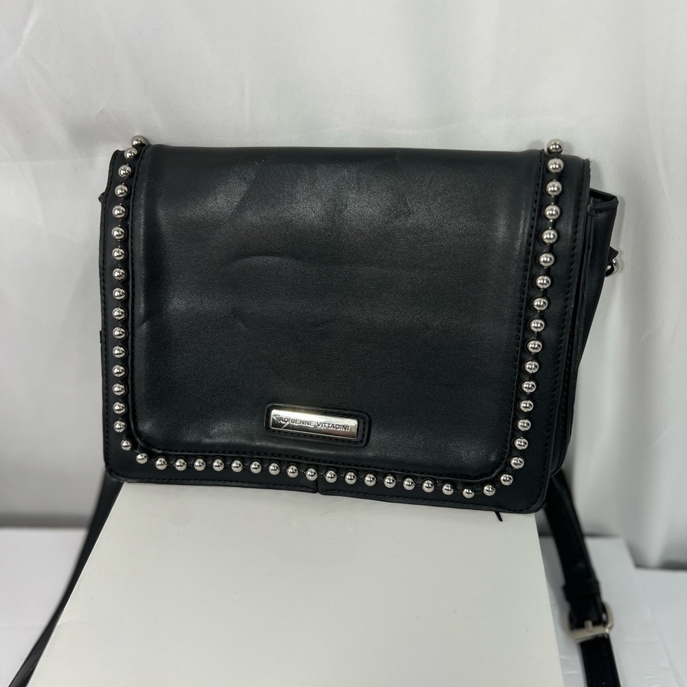 Adrienne‎ Vittadini Black Crossbody Bag with Silver Accents